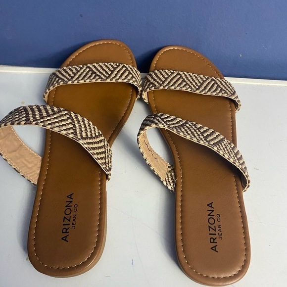 Arizona Jeans Co. Womens Gyles Woven Slip On Flat Sandals Size 11 - Picture 2 of 4